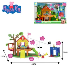 Peppa Pig Toys Set Peppa Pig Amusement Park Scene DIY Toy Cartoon Figure George Dolls Kid Birthday Gift 23 peppa pig george guinea toys doll real scene classroom suit pvc action figures early learning educational toy gift for kids