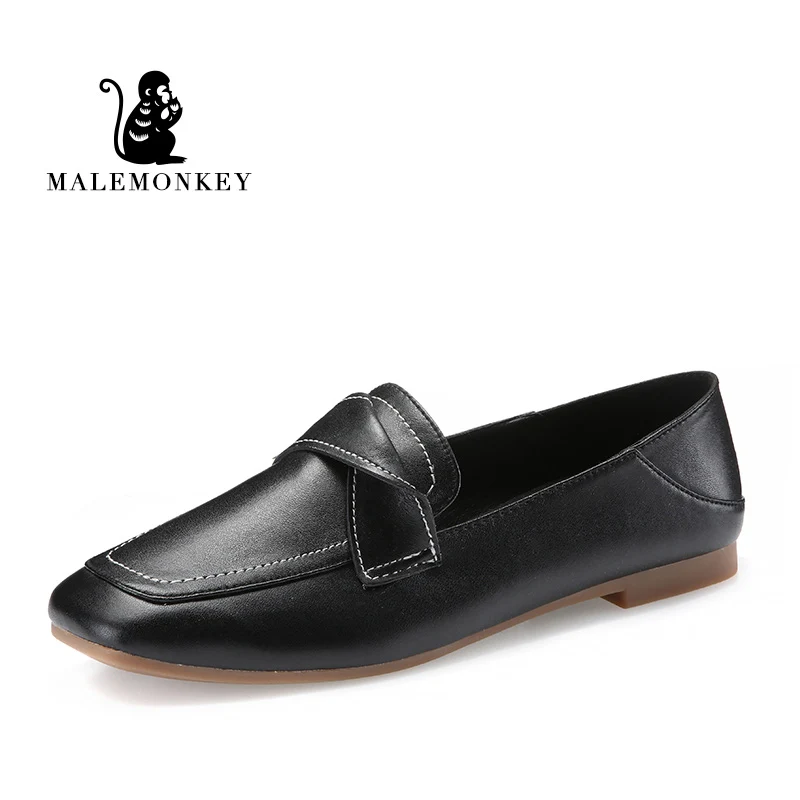 

2020 New Spring Autumn Sqaure Toe Shallow Pumps Women Shoes Black Genuine Leather Elegant Casual Low Heel Slip Ladies Work Shoes
