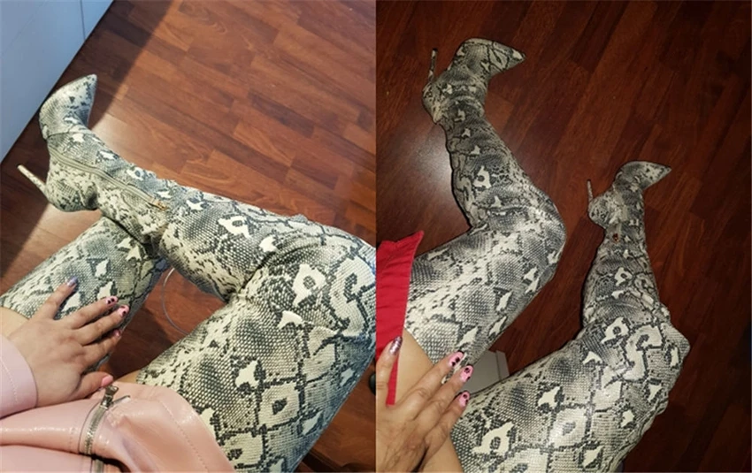 Женские сапоги выше колена кожаные сапоги до бедра г. Осенне-зимние женские модные сапоги на высоком каблуке 10,5 см Женская обувь с высоким голенищем