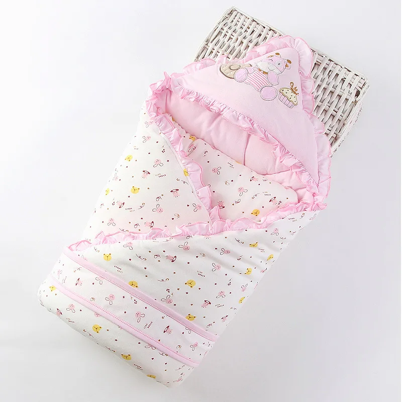 Милый мягкий хлопковый спальный мешок для новорожденных спальный мешок конверт для новорожденных Пеленальное Одеяло для новорожденных мальчиков и девочек
