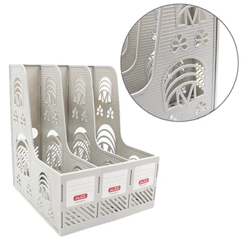 

Plastic Magazine File Holder Office Organizer White Organizador Escritorio Simple Desktop File Box PP Plastic