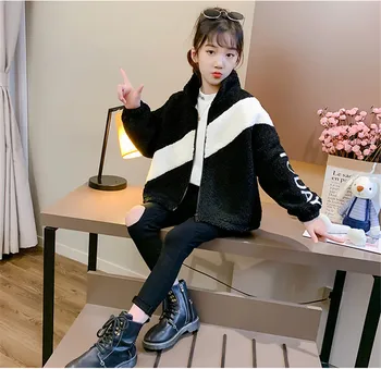 

Girls Wool Coats Kids Winter Korea Clothes Toddler Thicken Fleece Jacket Teenage Designer Warm Outfit Children Clothing NEW 5 12