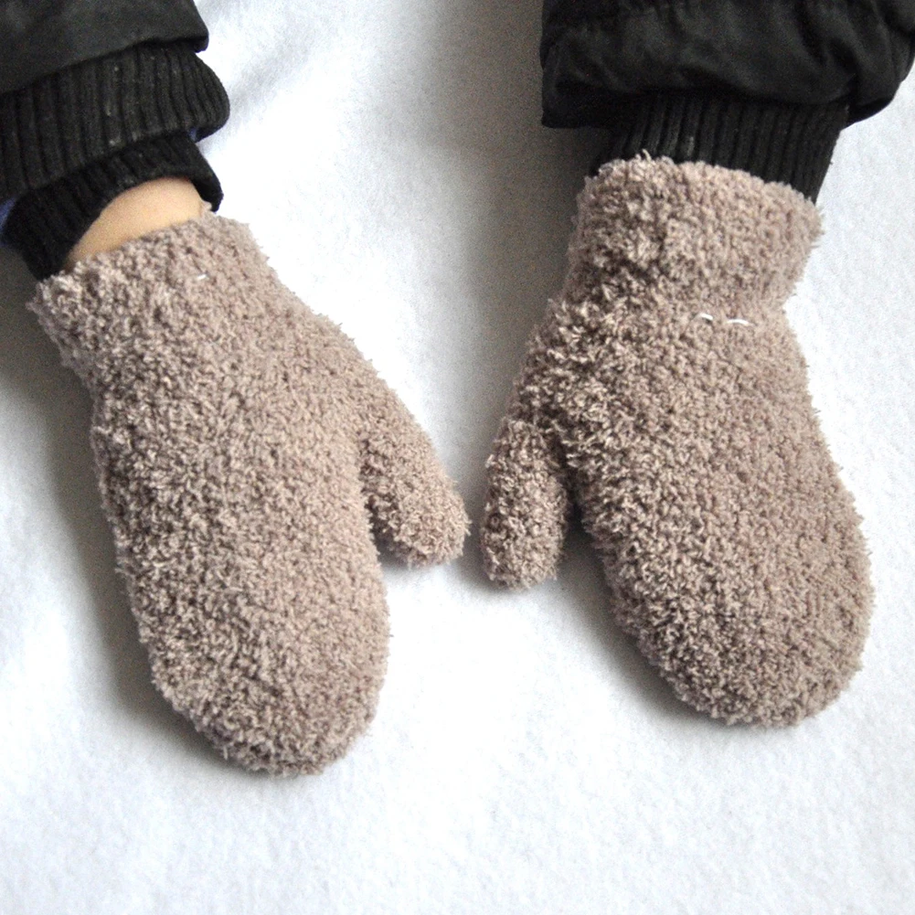 Новое поступление, зимние вязаные перчатки для мальчиков и девочек, теплые вязаные перчатки, перчатки для детей ясельного возраста