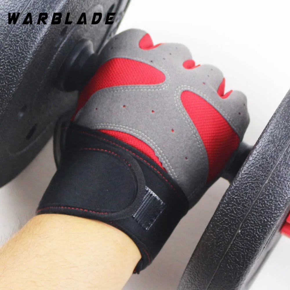 red WarBLade Нескользящие перчатки без пальцев для мужчин и женщин, половина пальца с гелевой подкладкой, лайкра, рабочие варежки, женские перчатки Luvas WarBLade - Цвет: red