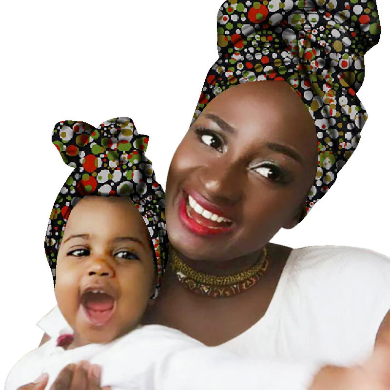 24 цвета, для взрослых и детей, хлопок, африканская мода, повязка на голову, напечатано, богатый Базен, платье, одежда для мамы и дочки, платье, нигерийский головной убор - Цвет: Color16