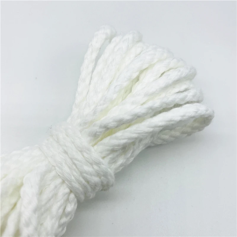Cotton Rope 5yards 5mm Decorative Twisted Braided Cord for Handmade Decoration DIY Lanyard