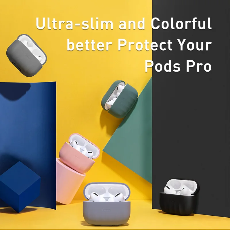 Baseus нескользящий чехол для Airpods Pro Чехол Силиконовый беспроводной Bluetooth чехол для наушников для Apple Airpods 3 pro Чехол