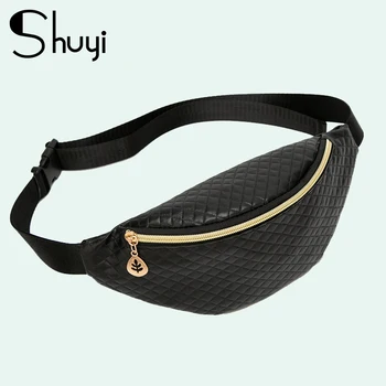 

Black Leather Waist Packs Fanny Pack Women Crossbody Bags Female Belt Bag Waterproof Travel Waist Packs Chest Phone Pouch Wallet