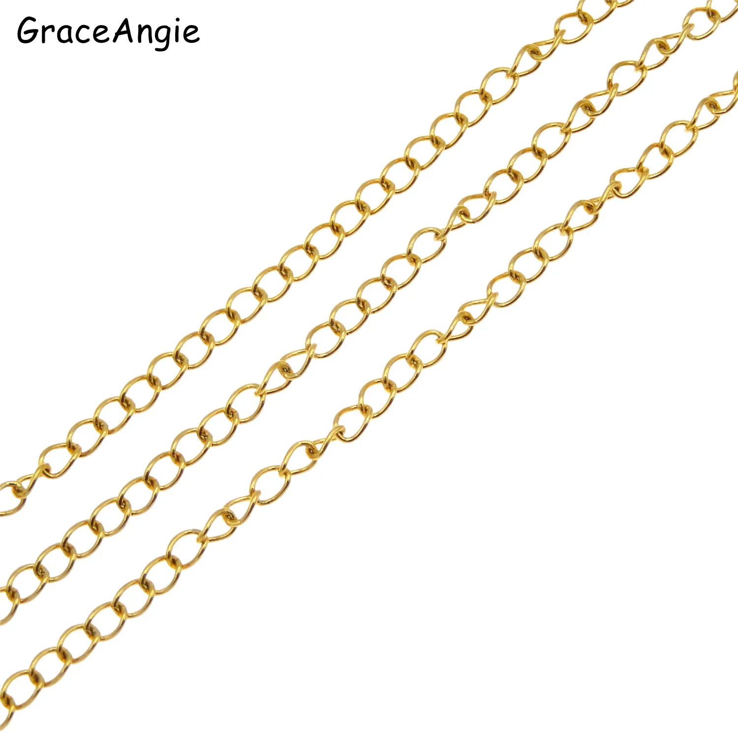 Золотая цепочка для ожерелья из нержавеющей стали 2 метра ювелирные цепочки