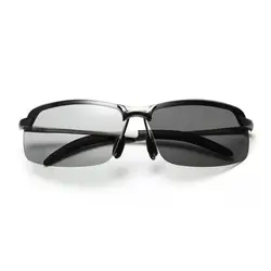 Мужские спортивные цветные Сменные поляризованные солнцезащитные очки водителя вождения металлические полурамки фотохромные очки 3043A