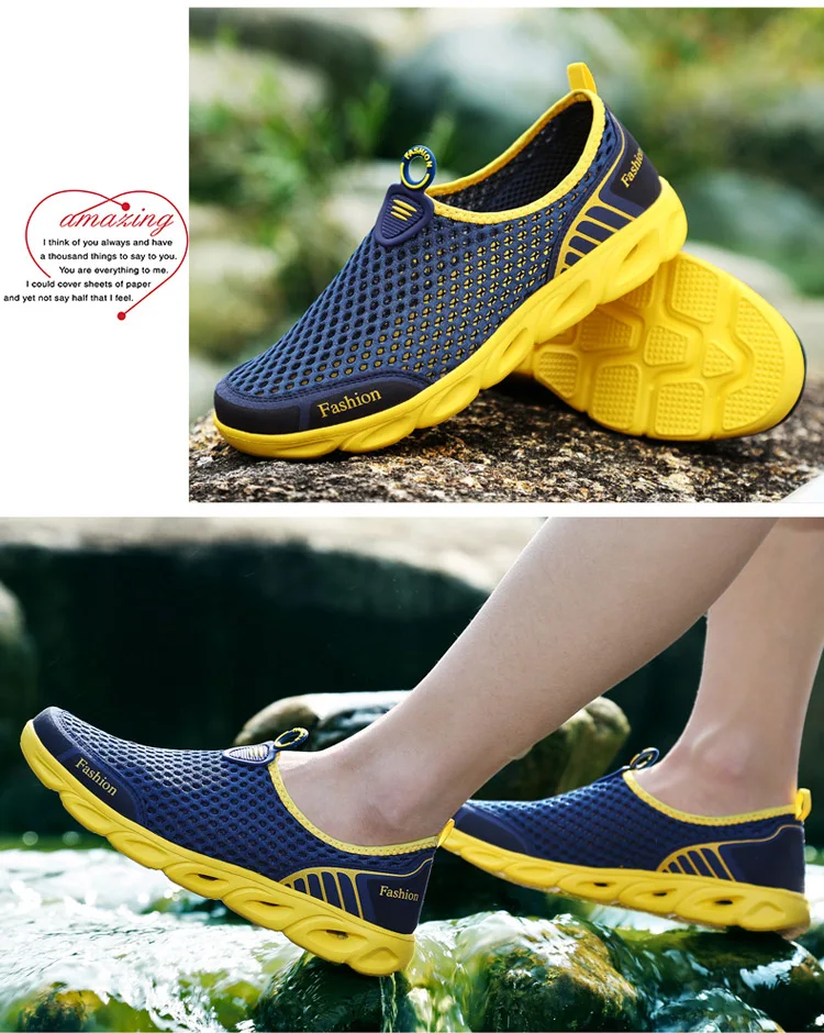 WIENJEE Summer Women Casual Shoes Slip-On Flats Female Breathable Zapatillas Water Sneakers Women Shoes Zapatillas Mujer