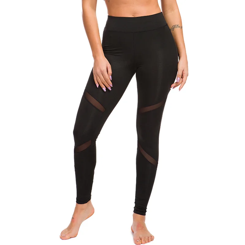 New Style Yoga Pants EBay High Waist Mesh Stitching Running Pants Fitness Trousers Women Yoga Pants Sport Leggings