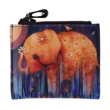 

Fashion cartoon wallet short women wallet zipper female purse card holder(Glasses Girl)