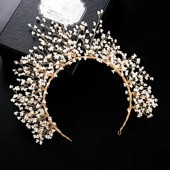 

TRiXY H193 Luxury Wedding Hair Accessories Pearl Beads Wedding Bridal Hair Ornament Hair Jewelry bride Headdress Bridal Headband