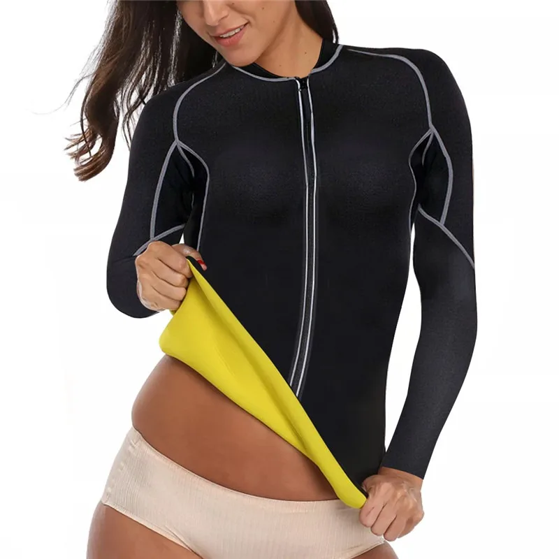 shapewear bodysuit Women Neoprene Long Sleeve Sweat Sauna Tops Weight Loss Sport Workout Slimming Shirt Body Shaper Waist Trainer Dropshipping extreme tummy control shapewear