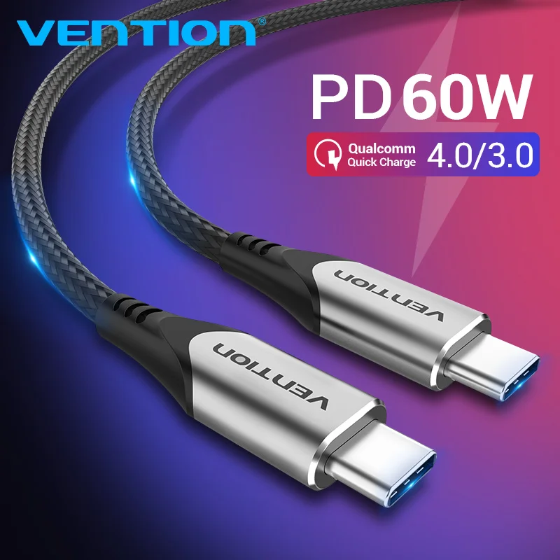 Кабель Vention USB C Type для Samsung S20 PD 60 Вт кабель MacBook Pro iPad Pro2020 быстрая зарядка 4 0 1