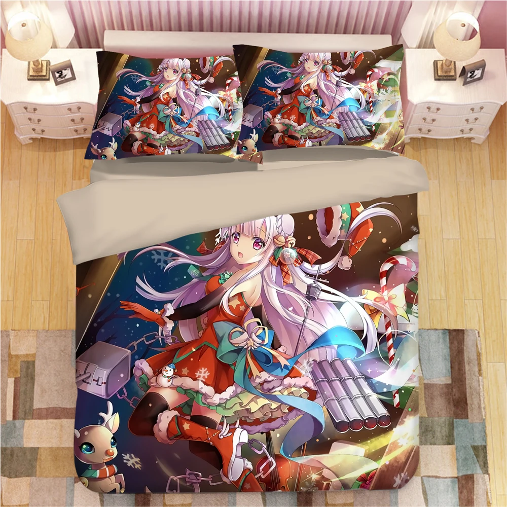 Azur Лейн мультяшная кровать в стиле аниме постельное белье пододеяльники наволочки одеяло комплект постельного белья s постельное белье Комплект постельного белья