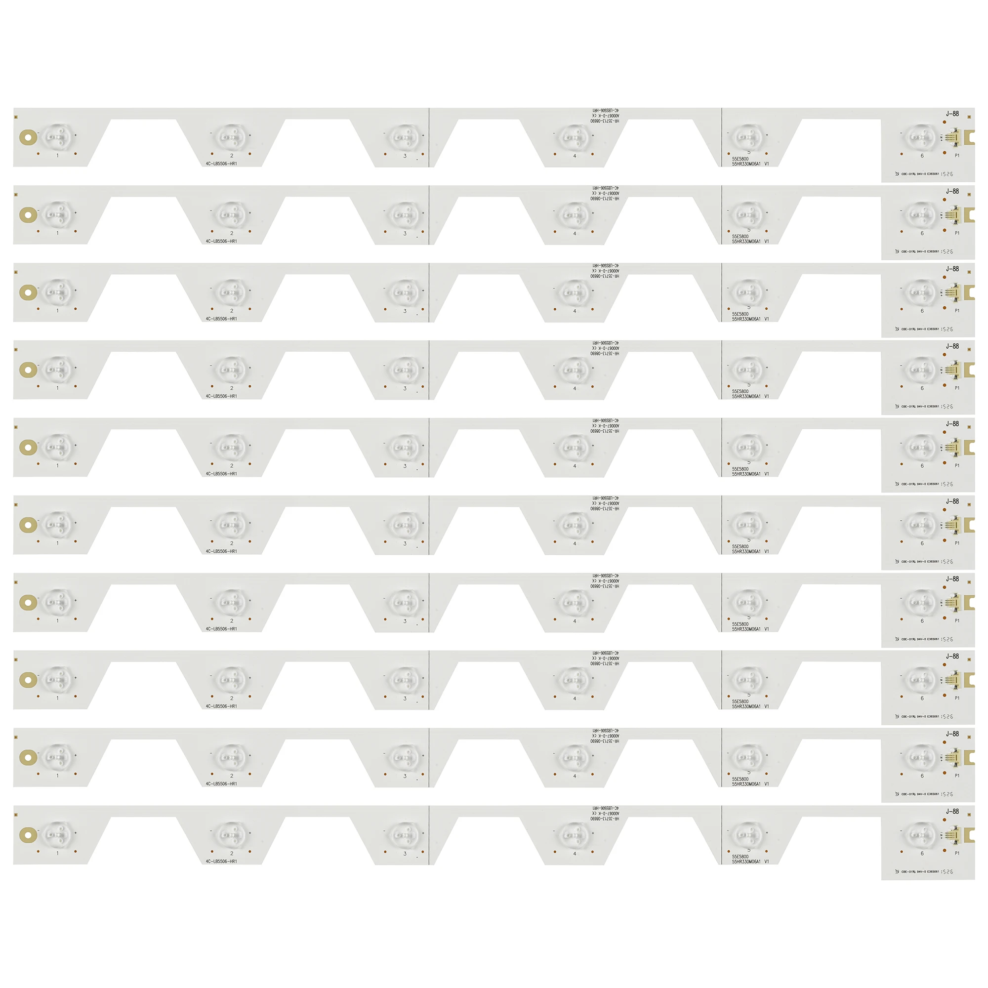 

100% New 10pcs/Kit LED strips for THOMSON 55 TV 55UA6406 55UA6406W LV550NDEL 4C LB5506 YH1 4C LB5506 HR1 55HR330M06A1