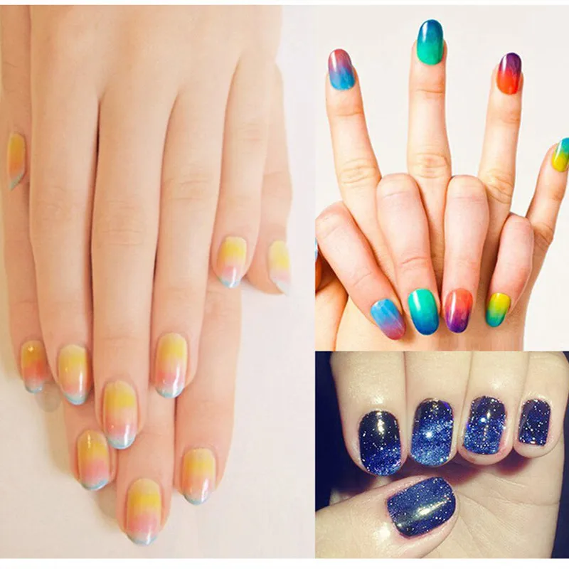 Градиентная мягкая губка для ногтей 1/5 шт. полировщик многогранный подходящий