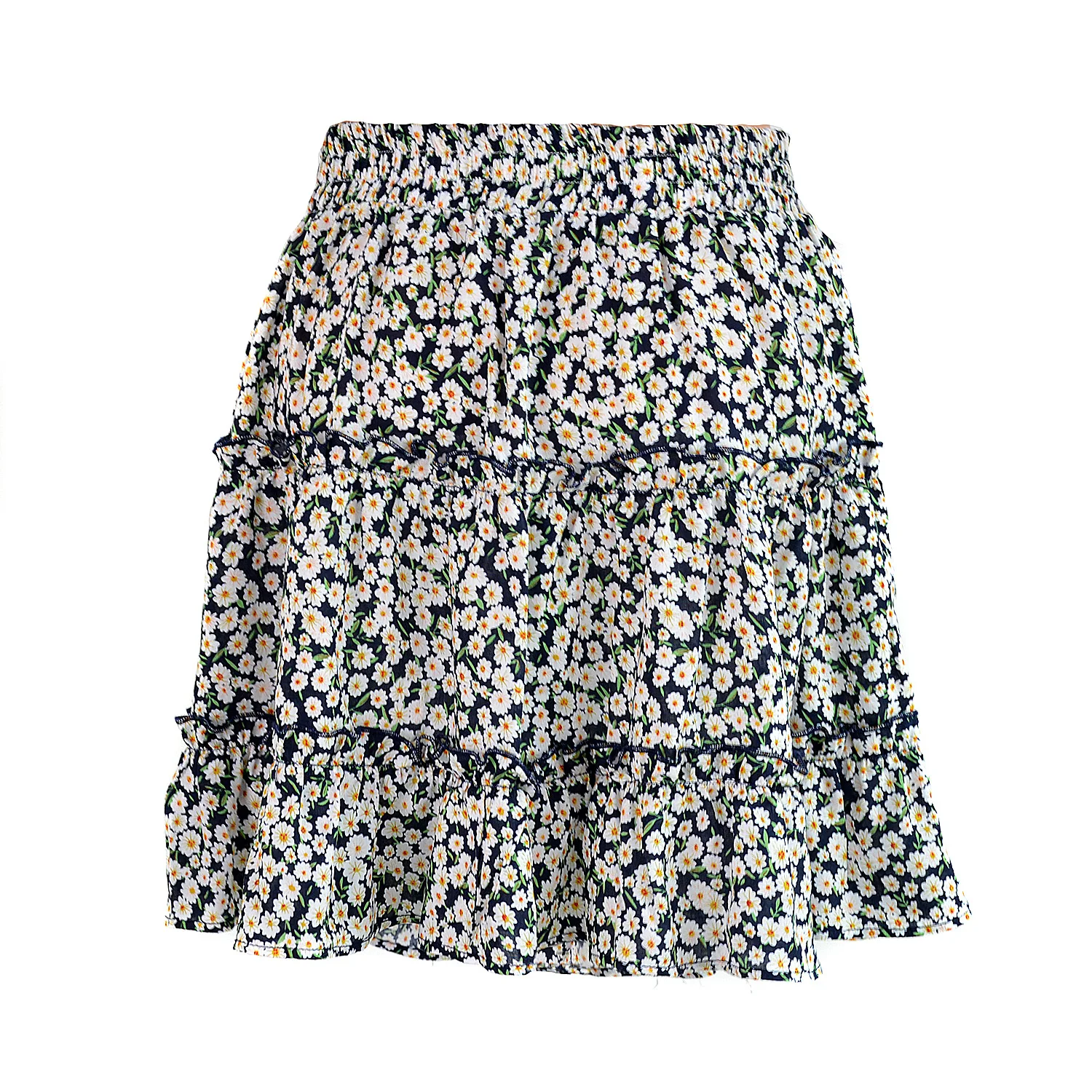 2020 Sexy Fashion Women New High Waist Frills Skirt for Women Broken Flower Half-length Skirt Printed Beach A Short Mini Skirts