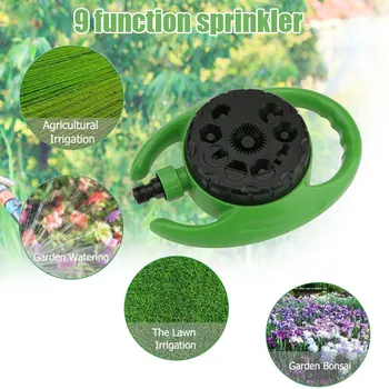 

9 Pattern Dial Sprinkler 110mm Sprayer Water Watering Lawn Garden Hose 360 Degree Tap FP8