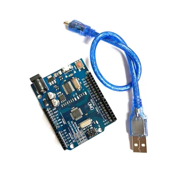 

1Set New Micro UNO R3 development board improved version enhanced version ATmega328P microcontroller blue board spot wholesale