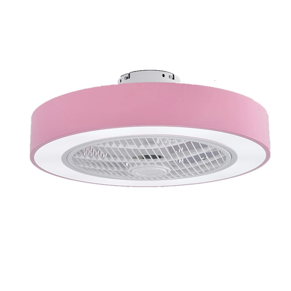 Светодиодный потолочный вентилятор, светильник с пультом дистанционного управления, 110 В, 220 В, для гостиной, спальни, вентилятор хорошего сна+ лампа, Прямая поставка, 55 см, новинка - Цвет лезвия: Pink