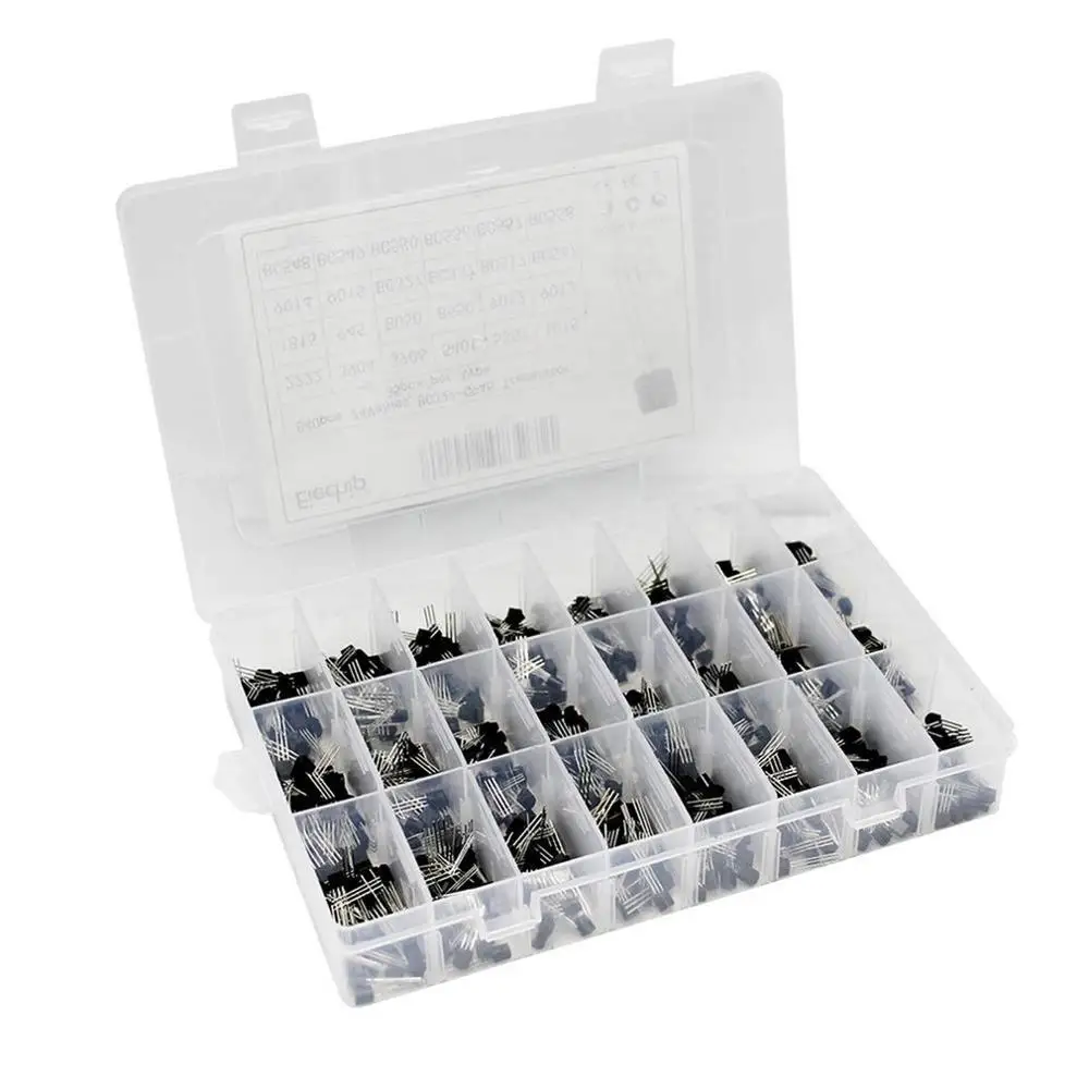 

24 Values 840pcs NPN PNP Transistor TO-92 Power Transistor Assortment Kit Transistor Pack Three Pin Transistors