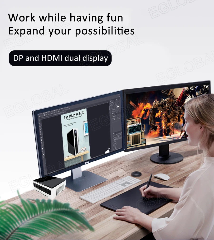 New Fan Mini PC with Intel Core i5 1035G4, Iris 940 Graphics, Dual LAN, 6 USB 3.0, DP, HD Dual Display, HTPC, AC WiFi. Description Image.This Product Can Be Found With The Tag Names Barebone Mini PC, Computer Office, Mini pc