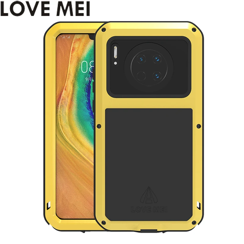 Мощный противоударный чехол LOVE MEI для huawei mate 30 mate 30 5G, сверхпрочный чехол, силиконовый металлический чехол, закаленное стекло