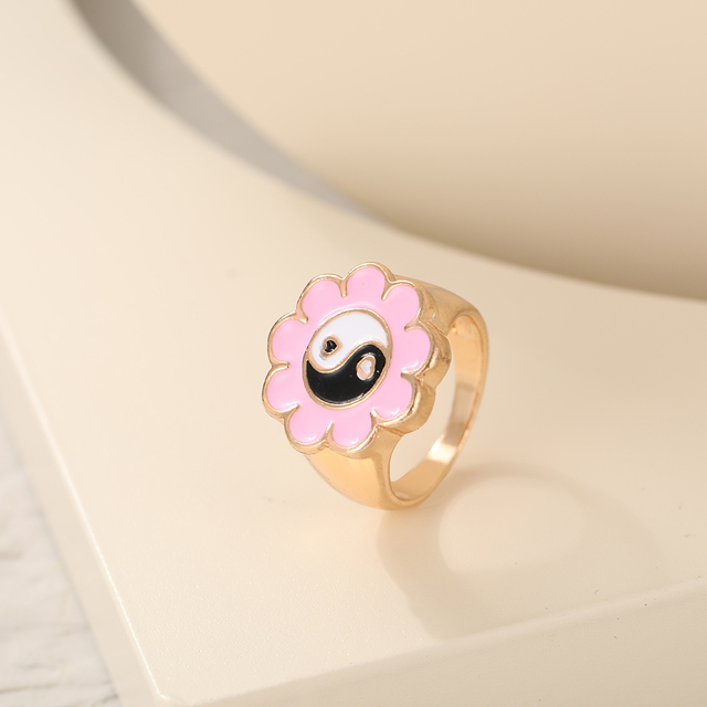 Gal Ring Alien Flower Queen Rings Namel Thick Ring Size Luxury Spring Fine Lucky Jewelry Heart Clouds Rings for Women Gift