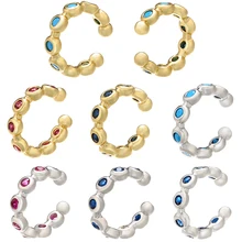 ZHUKOU одна пара/2 шт 12x12 мм стильное Латунное хрустальное кольцо/клипсы для ушей для женщин Подарки на день рождения или пары Модель: VE113