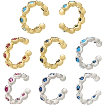 

ZHUKOU one pair /2pcs 12x12mm stylish brass crystal ring/ear clips for women's birthday gifts or couples model: VE113