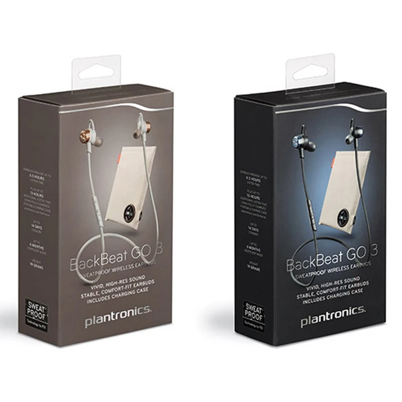 Беспроводные Bluetooth наушники Plantronics BackBeat GO 3 модные спортивные с портативным