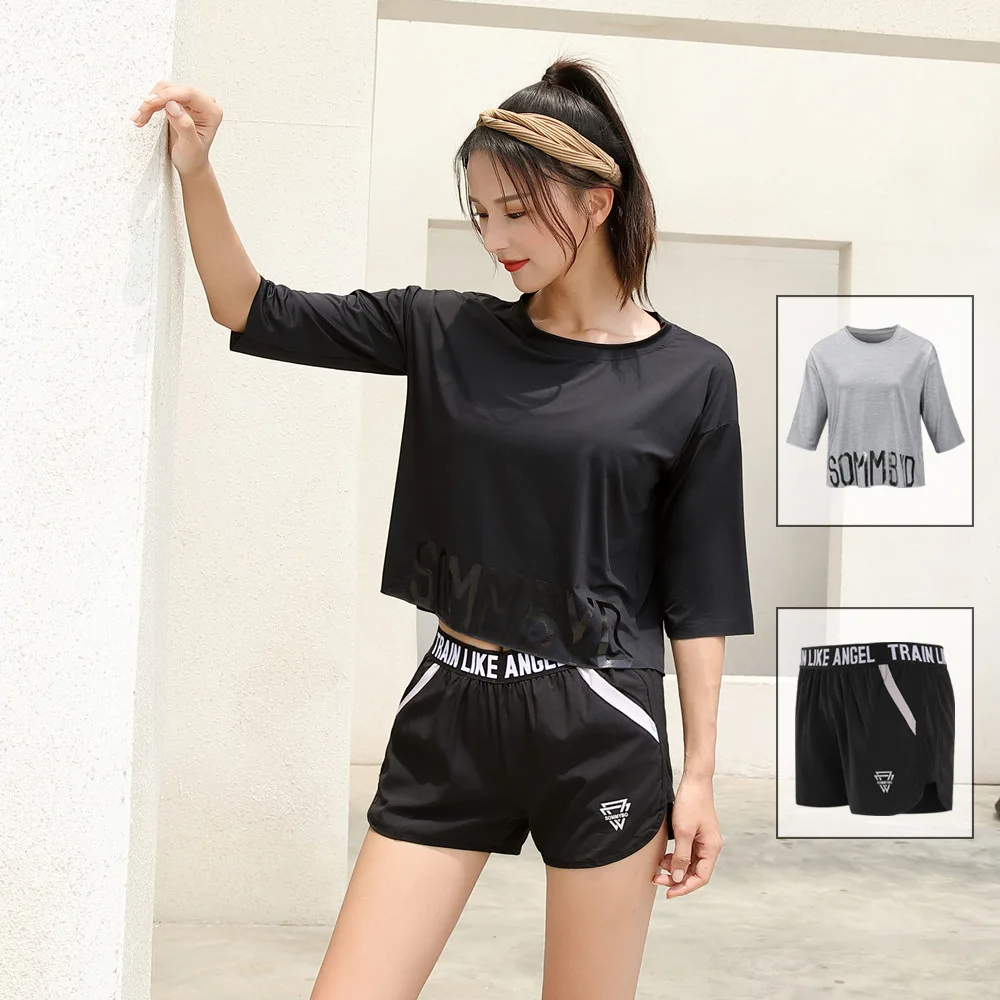 

Summer New Style Yoga WOMEN'S Suit Loose And Plus-sized Workout Clothes Three-piece Set Sportswear Quick-Dry Breathable Running