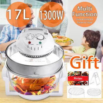 

17L Large capacity Convection Oven Roaster Air Fryer 1300W 110V-240V Turbo Electric Cooker Multifunction Infrared Oven +Recipe