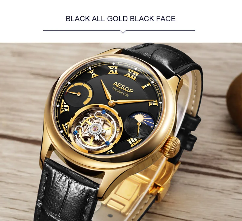 Лидирующий бренд, Мужские Оригинальные настоящие Tourbillon часы, многофункциональные, с двумя часовыми поясами, с Луной, фазой, светящиеся, мужские деловые часы