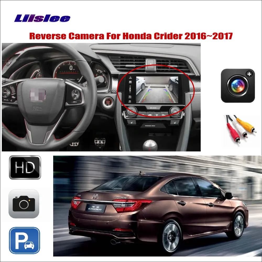 

For Honda Crider 2016-2017 Car Rearview Reverse Camera Compatible With OEM Monitor RCA Adapter Connector Parking AUTO CAM