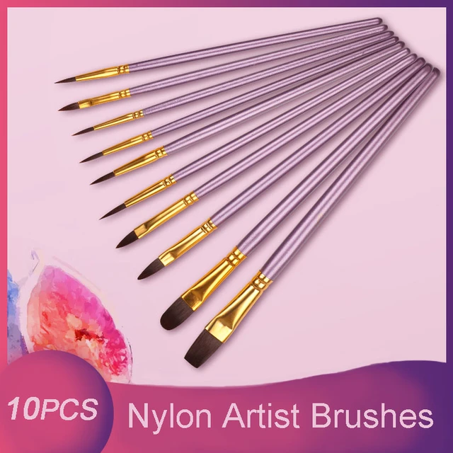 20pcs Pink Paint Brushes Set Round Pointed Tip Paintbrushes Nylon Hair  Artist Acrylic Paint Brushes for Acrylic Oil Watercolor