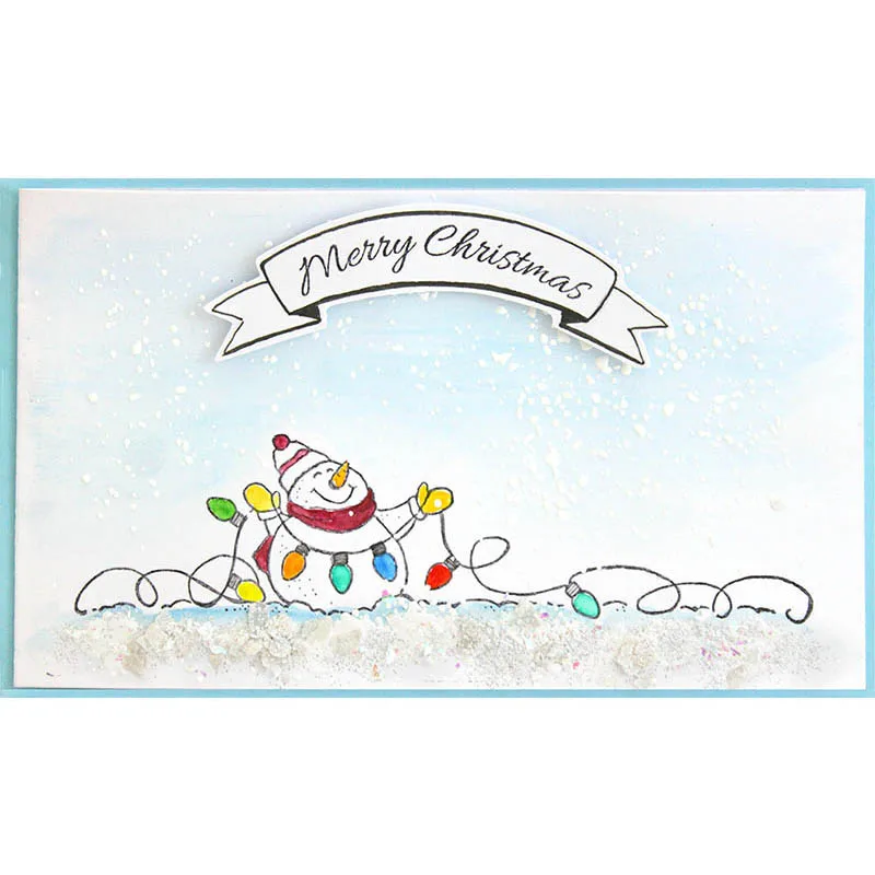 Рождество Снеговик пожеланий ясные штампы для DIY скрапбукинга поделки делая Декор прозрачные пустотелые новые силиконовые уплотнения