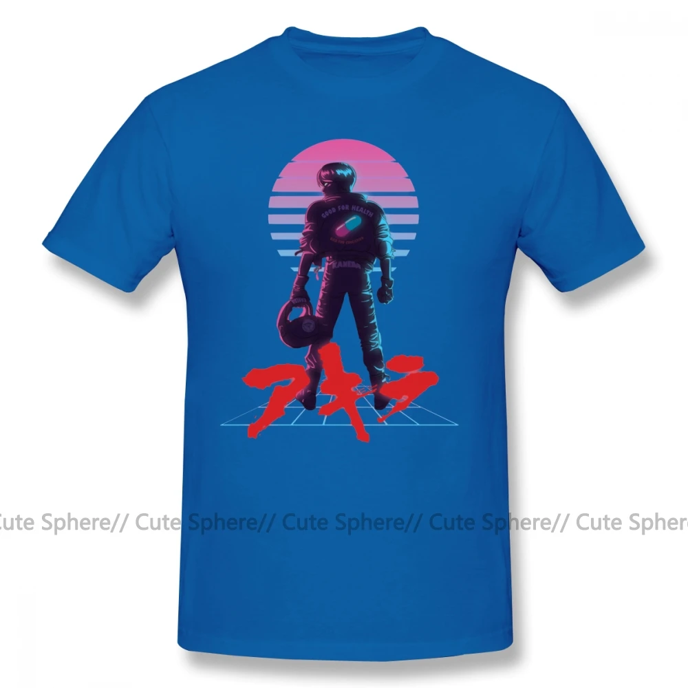 Акира футболка Акира 80 S вдохновленная футболка kaneda Мужская 6xl футболка хлопок короткий рукав пляж печатных милые футболки - Цвет: Blue