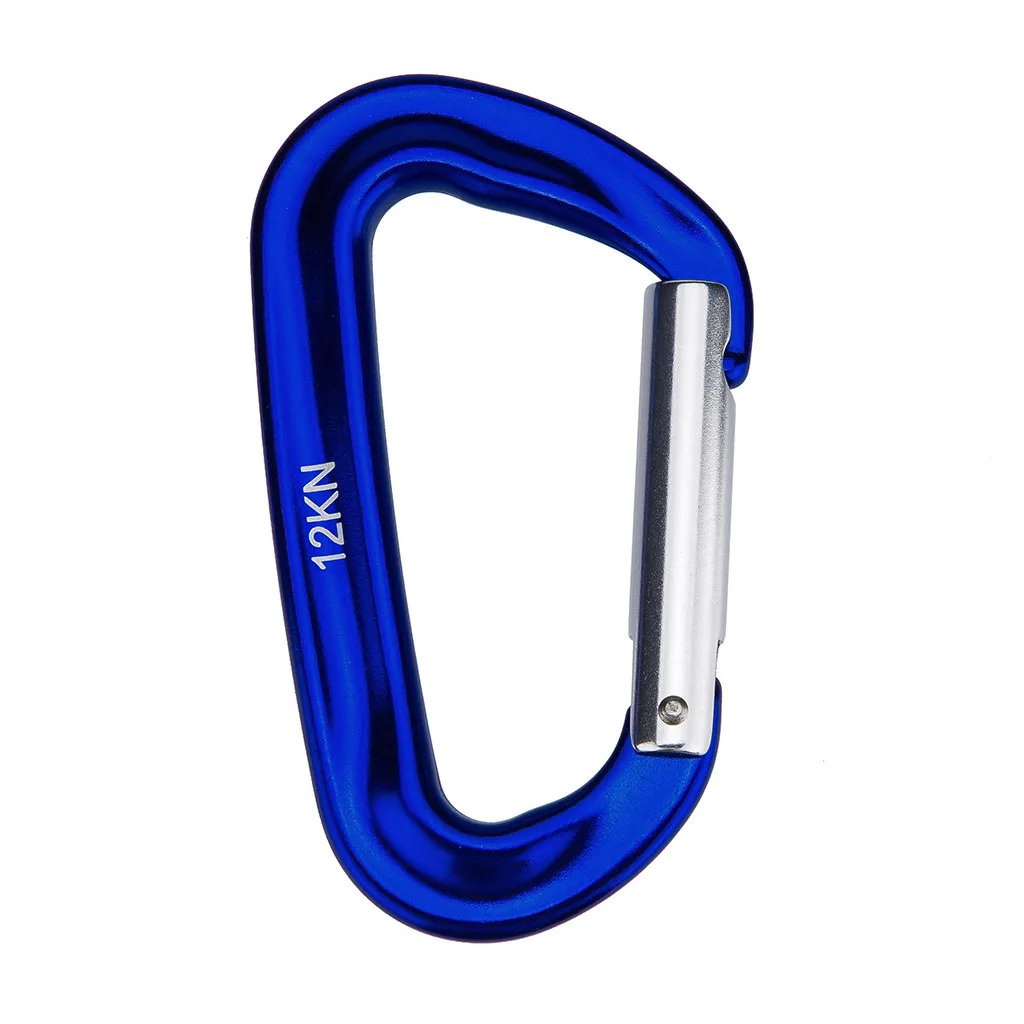 Открытый альпинистский крюк для рюкзака 12KN пружинный зажим брелок Карабин Крюк для гамака Прямая поставка Z0802 - Цвет: Blue