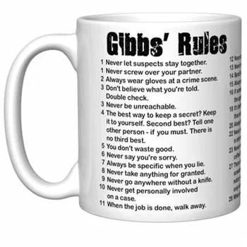 

Funny TV Show Gibbs Rules Mug White 11oz Ceramic Sexy Girl Butt Coffee Cup Christmas Birthday Gift Dropshipping