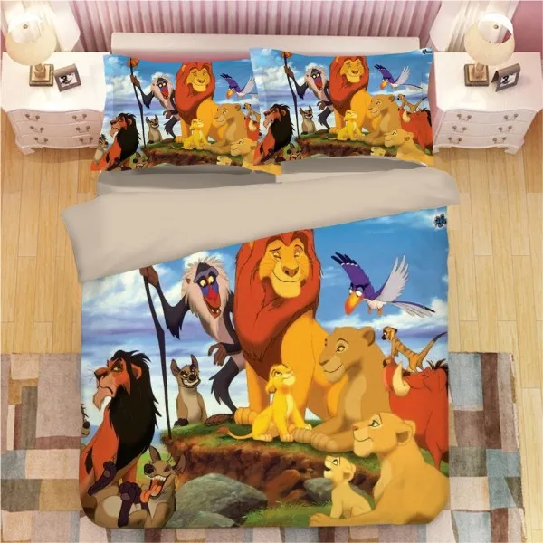 lion king 1 Симба Король Лев Нала животные постельное белье пододеяльник наволочки без простыни домашний декор для детей мальчиков девочек подарок на день рождения - Цвет: lion king 1