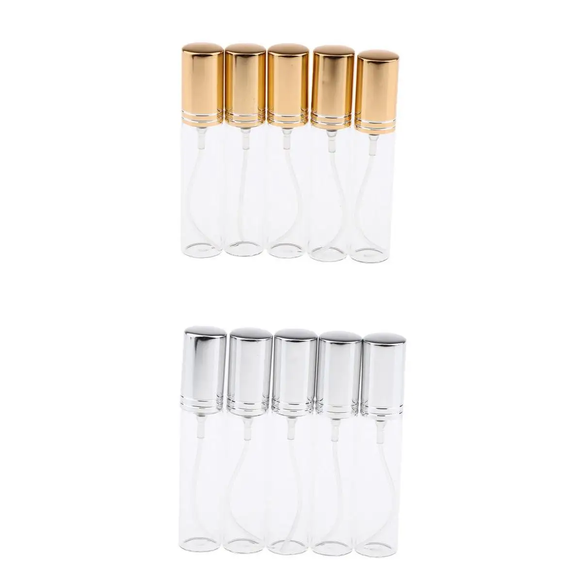 10 Pieces 10ml Capacity Mini Refillable Empty Perfume Bottle for Travel Spray Scent Pump Case (Multi-color)