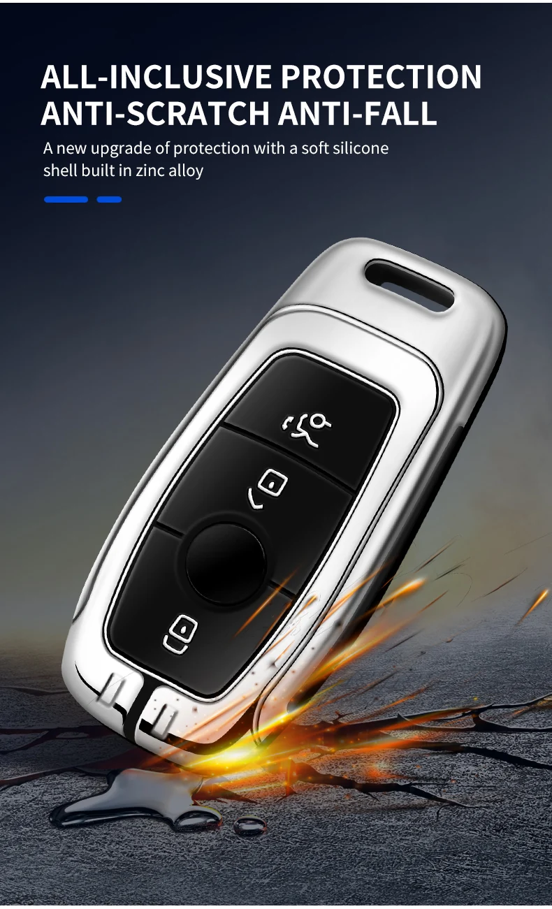 Portachiavi in metallo con telecomando per auto portachiavi per Mercedes Benz classe A C E S classe G GLC CLE CLA GLB GLS W177 W205 W213 W222 X167 borsa AMG 16 Portachiavi in metallo con telecomando per auto portachiavi per Mercedes Benz classe A C E S classe G GLC CLE CLA GLB GLS W177 W205 W213 W222 X167 borsa AMG - H587b25059be7497a8829623df20877f80