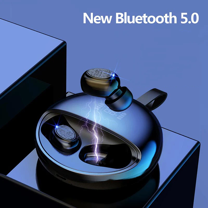 Tkey Беспроводные Bluetooth 5 0 наушники TWS светодиодный дисплей 3D стерео Спортивная