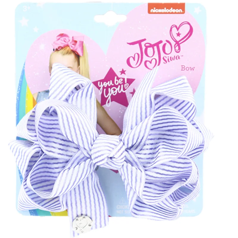 " Jojo Siwa бантики для волос для девочек детские заколки Grosgrain Stipe Ленточные Заколки модные аксессуары для волос
