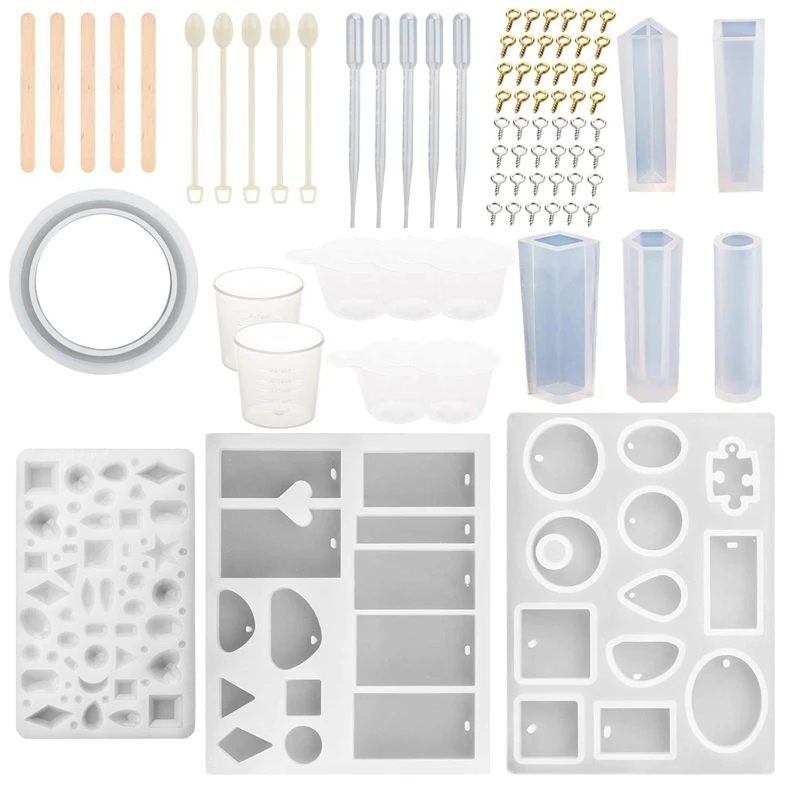 

79Pcs DIY Silicone Casting Molds Tools Set for Resin Casting Creative Crystal Epoxy Craft Making