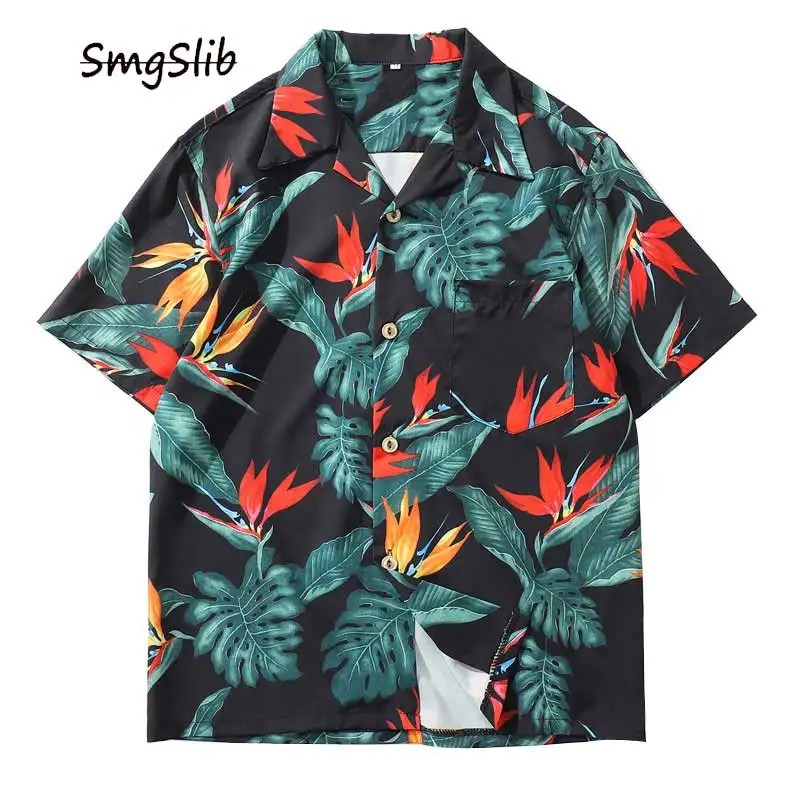 

2020 Floral Hawaiian Aloha Beach Shirts Men Casual Summer Hawaii Aloha Party Holiday Fancy Shirts Streetwear Short Sleeve